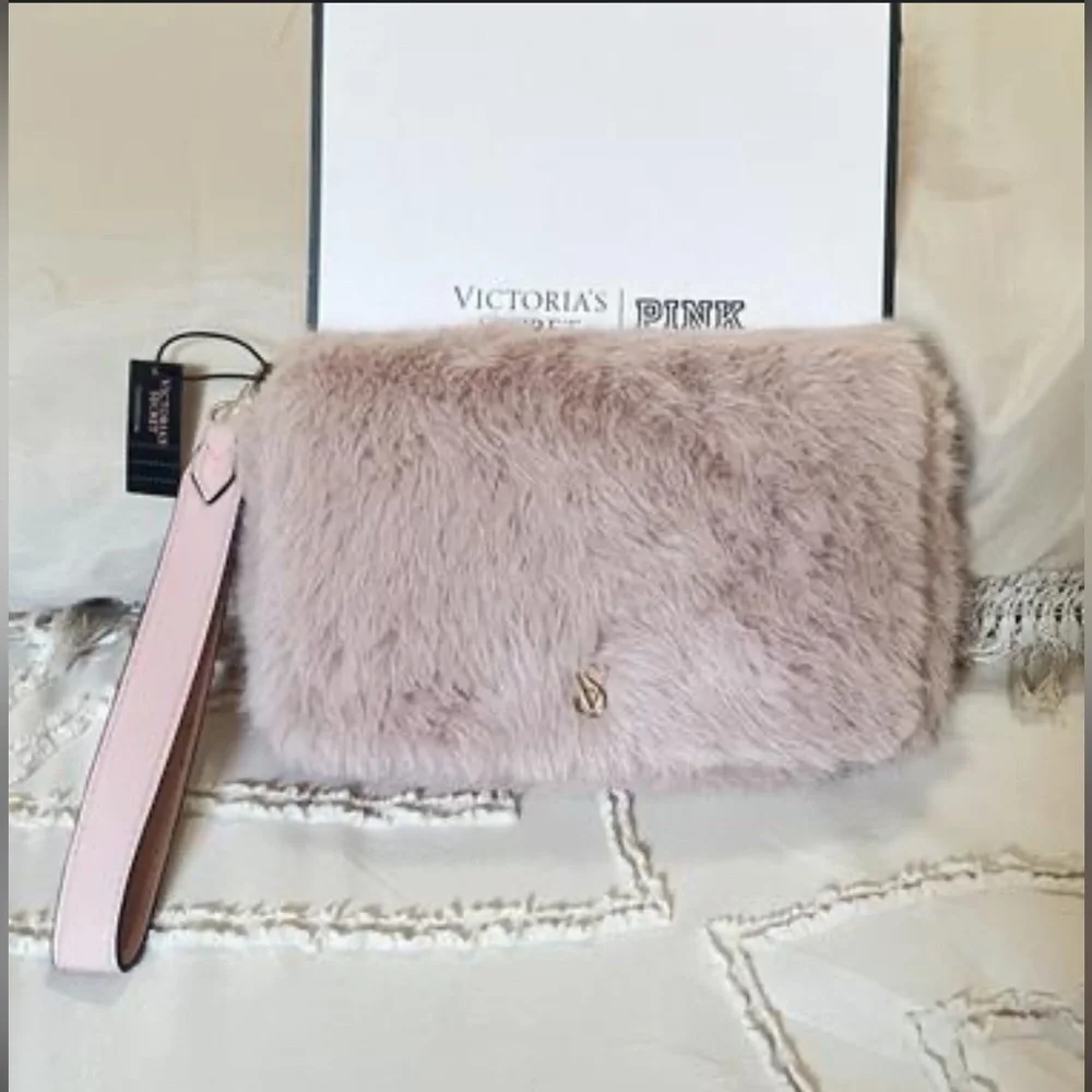 Victoria's Secret Pink Faux Fur Clutch So so soft 🩷NWOT! Never used.